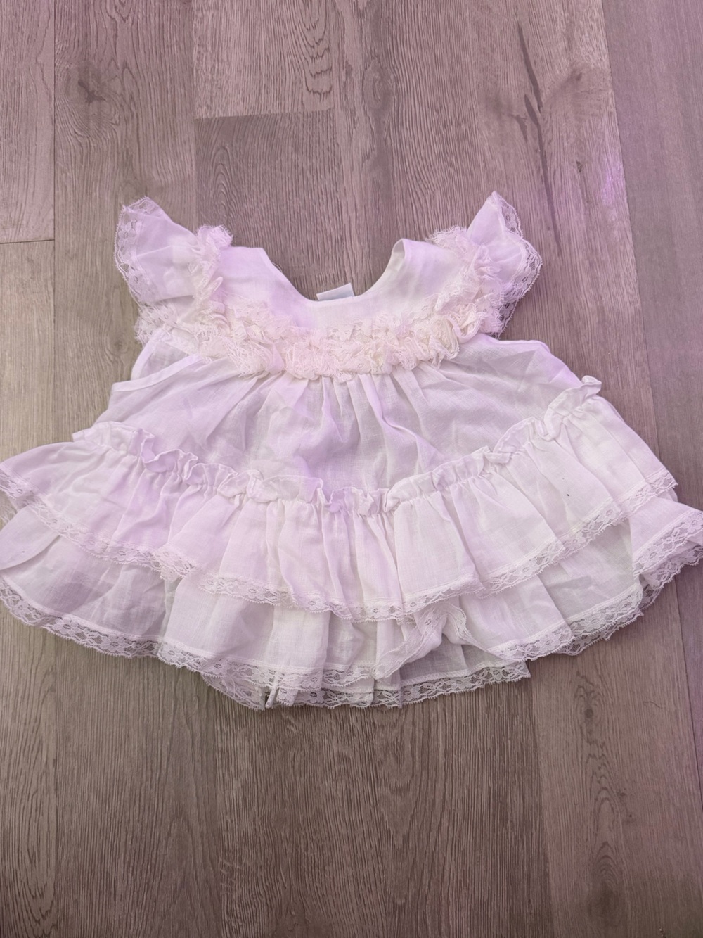 Delicate White Ruffle Lace Dress